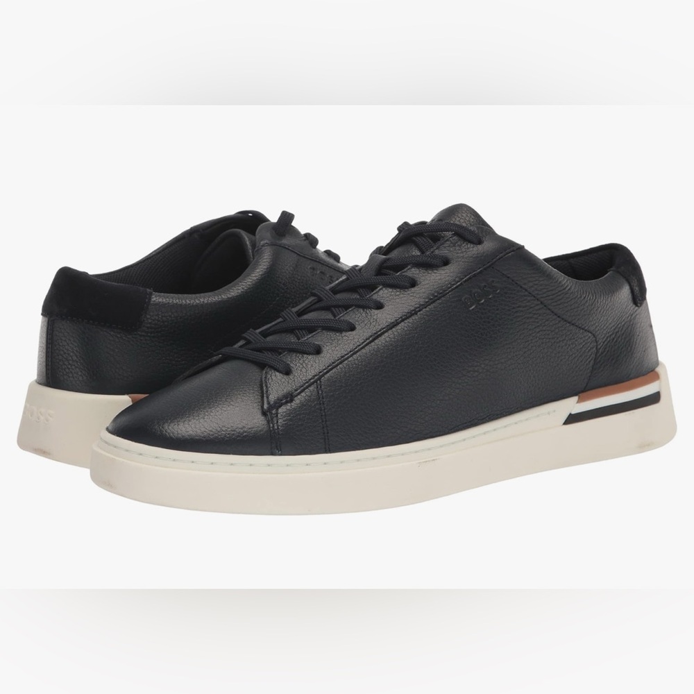 BOSS Men's Low Profile Leather Lace Up Sneaker